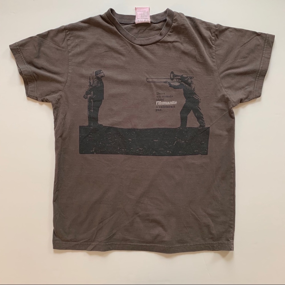 Banksy Graphic Tee Brown Men's Small